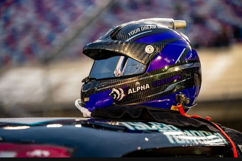 Alpha Customs carbon fiber racing helmet