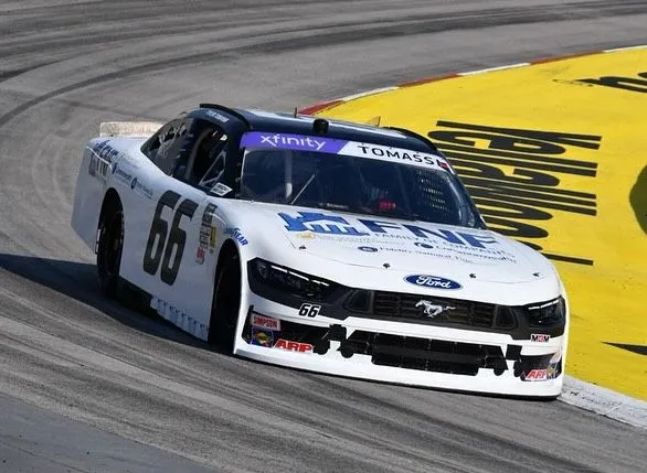 White No. 66 Mustang race car