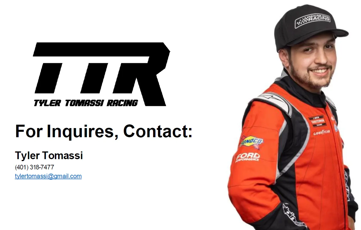 Tyler Tomassi Racing branding graphic